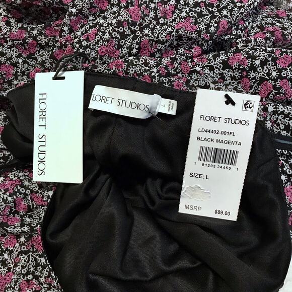 Floret Studios NWT Floral Mini Dress Women L - Picture 10 of 12